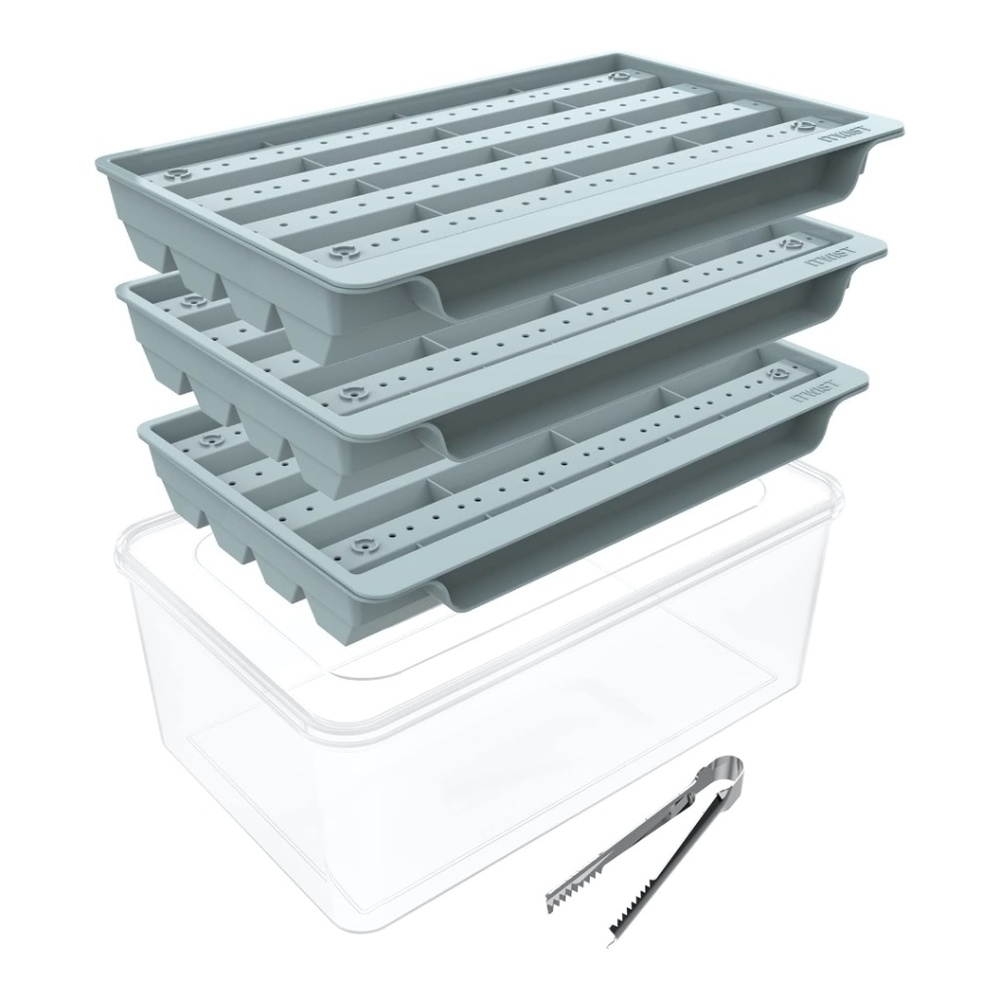 Ice Cube Trays, Hexagon Ice Trays with Lid, 32x3 PCS Ice Trays for Freezer
